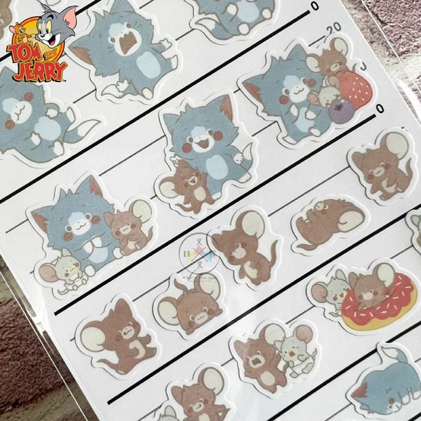 湯姆貓與傑利鼠 四尺寸貼紙 Q版 漫畫版 2選1 日本製 