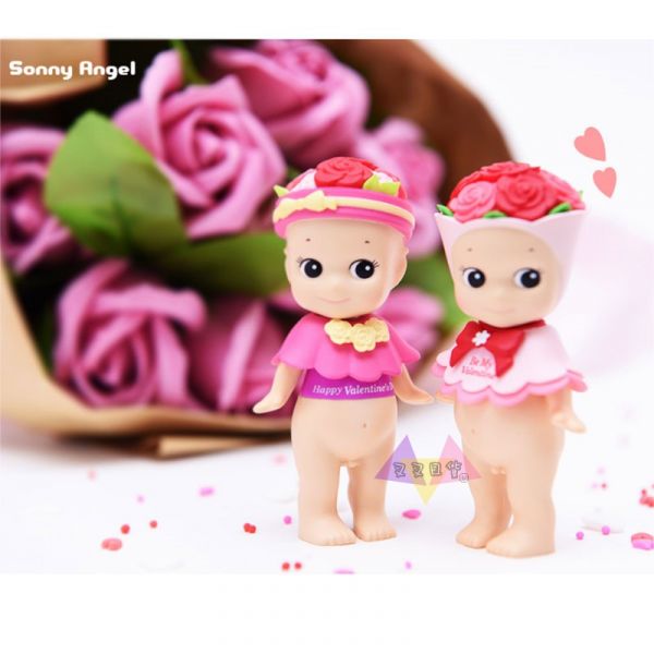 Sonny Angel 2018情人節玫瑰花Q比娃娃公仔4入 
