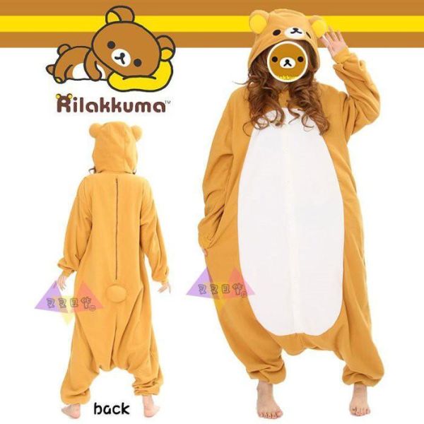 拉拉熊 角色扮演 變裝懶懶熊 角色扮演 連身睡衣 大人尺寸 