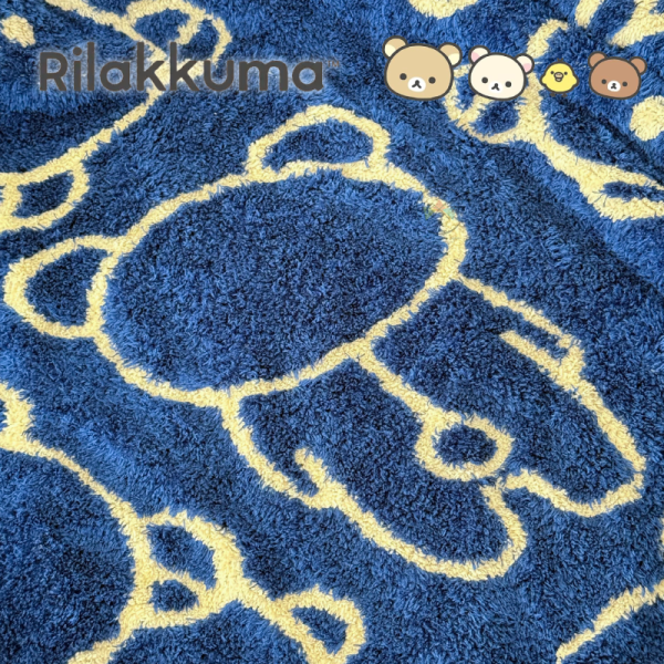 拉拉熊 懶懶熊 專賣店 長毛 雙層 布標 毛毯 100x70公分 咖 藍色 2選1 