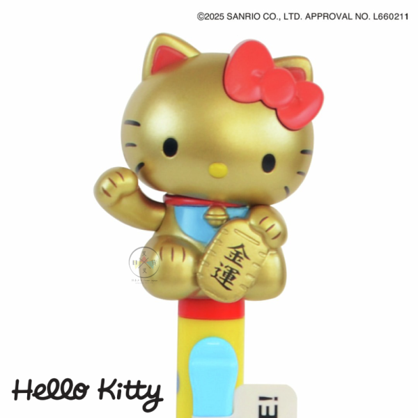 預購10月 三麗鷗 凱蒂貓 KITTY 招財貓 可動 公仔 原子筆 白 黑 金 3選1 日本製 