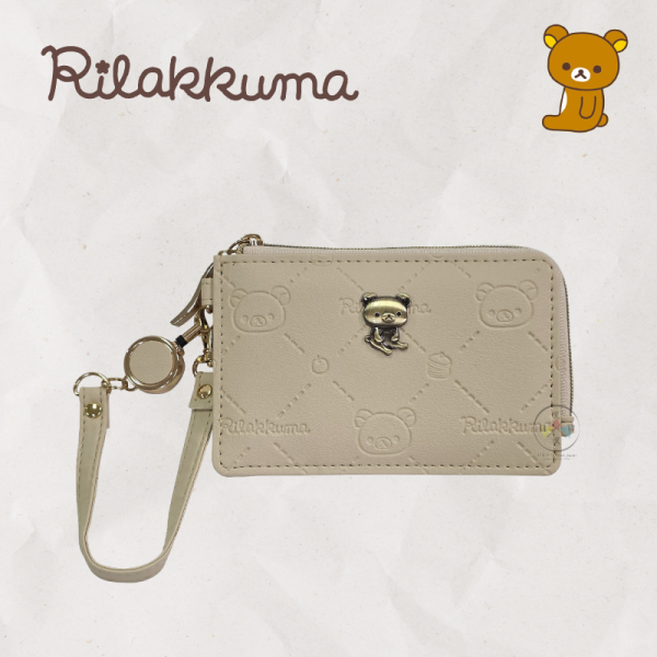 預購12月 拉拉熊 懶懶熊 菱格壓紋 立體金屬牌 伸縮 票卡夾 零錢包 2選1