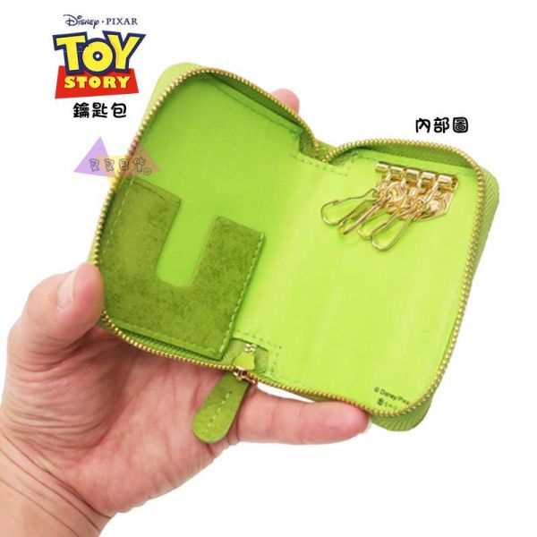 迪士尼玩具總動員LOGO雲朵剪影安迪的玩具綠色仿皮壓紋票卡夾鑰匙包 