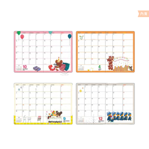 預購9月 2026年 小熊學校 巨大草莓 A6 行事曆 手帳本 月計畫 