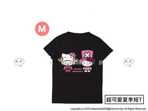 Hello kitty one piece喬巴凱蒂貓短袖短T 上衣M限量正版 