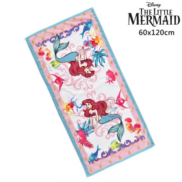 折扣!迪士尼商店限定 小美人魚 愛麗兒 純棉浴巾60x120cm 