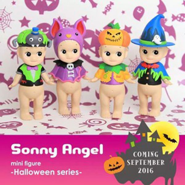 sonny angel 2016萬聖節變裝蜘蛛蝙蝠南瓜巫婆Q比娃娃公仔4入組 