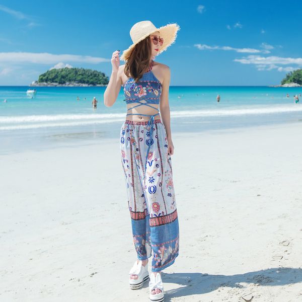 民俗風格親旅泳裝 
