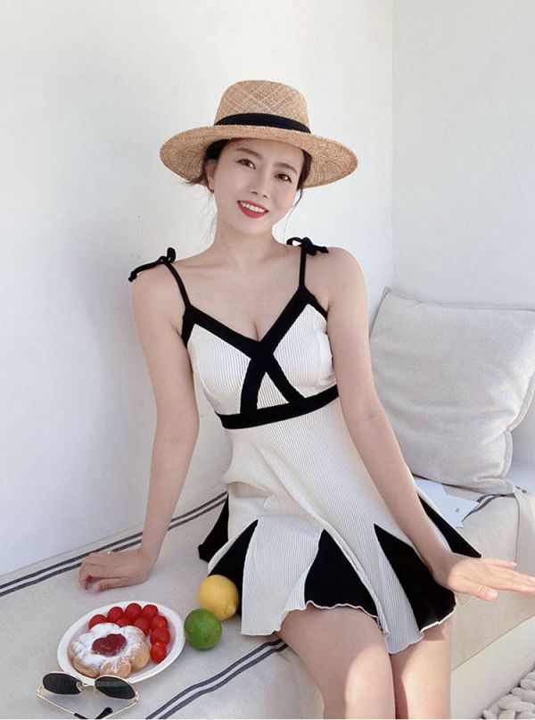 香奈風格連身裙子 泳裝