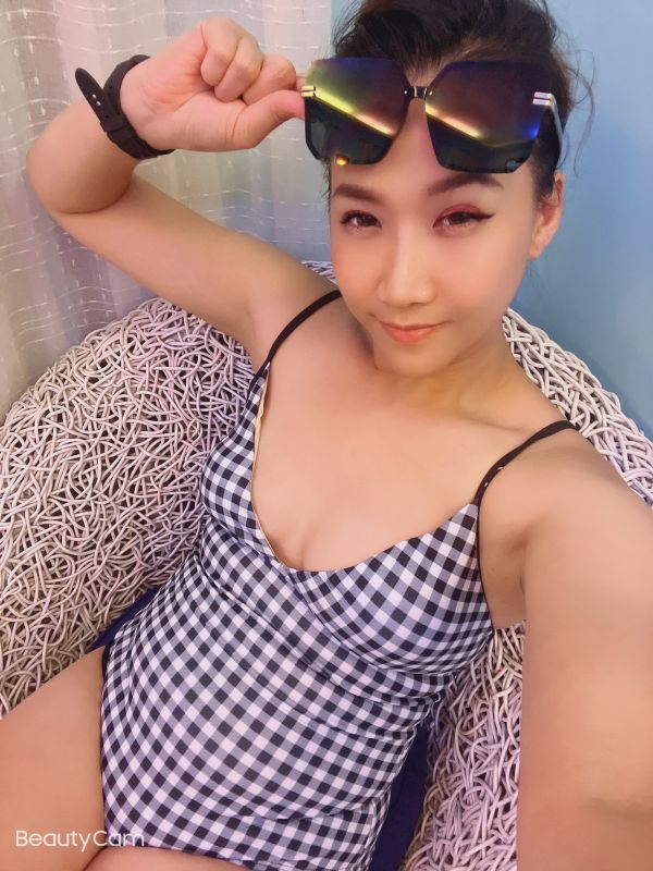 深V格子連身泳裝 深v格子連身泳裝