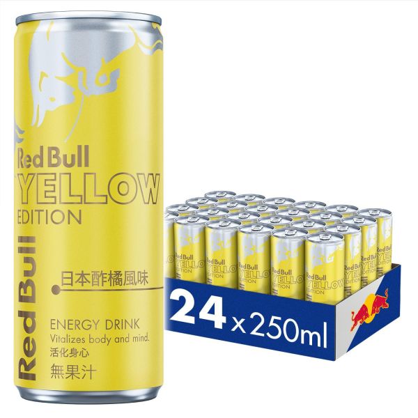紅牛 日本酢橘風味 能量飲料 Red Bull Yellow Edition 250ml*24罐 Red Bull,紅牛,日本酢橘風味,能量飲料,250ml,24罐,奧地利,Yellow Edition