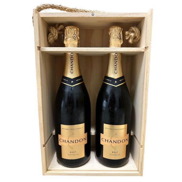 香桐原味汽泡酒雙瓶木製禮盒 Chandon Brut NV 2 Bottle Giftbox 香桐,原味,汽泡酒,雙瓶,木製,禮盒,Chandon,Brut,NV,2 Bottle,Giftbox,澳洲