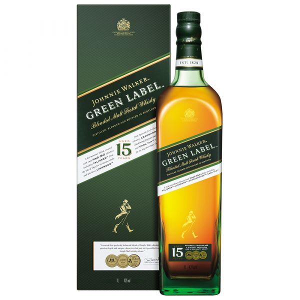 約翰走路綠牌15年蘇格蘭威士忌Johnnie Walker Green Label Blended Scotch Whisky 約翰走路,綠牌,15年,蘇格蘭,威士忌,Johnnie Walker, Green Label,Blended Scotch Whisky,JW