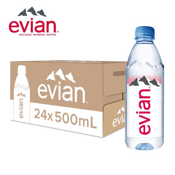 依雲天然礦泉水Evian Natural Mineral Water500ml x24瓶(原廠公司貨) Evian,依雲,天然,礦泉水,500ml,寶特瓶,24瓶,法國,阿爾卑斯山,原裝進口,電解質,不含人工添加物