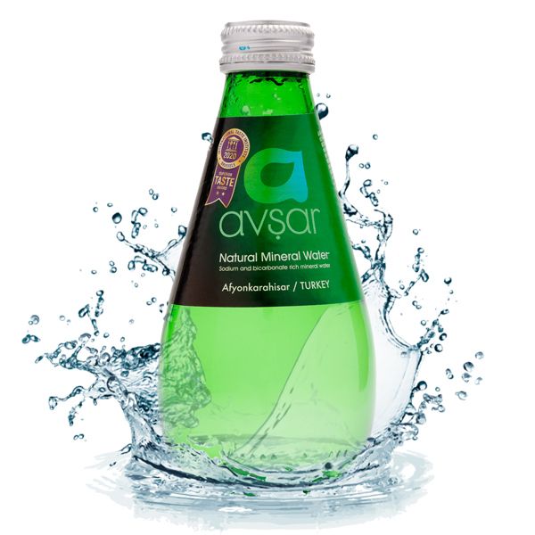 AVSAR艾芙夏原味天然氣泡礦泉水 200ml x24瓶 土耳其,燈泡瓶,氣泡水,礦物質,原味