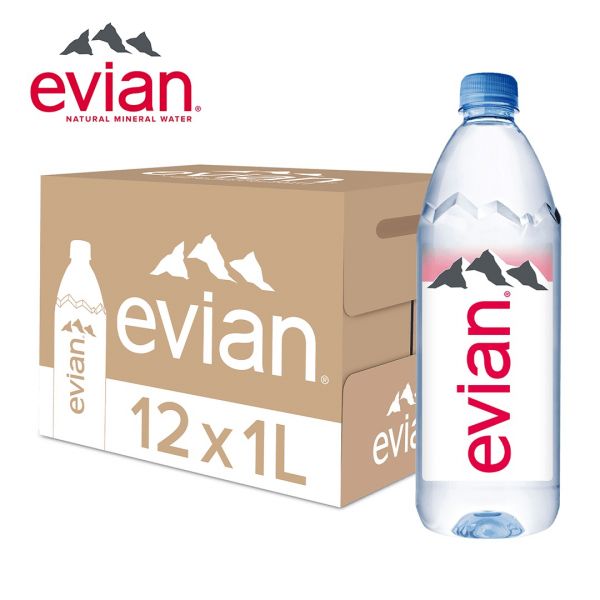 依雲天然礦泉水Evian Natural Mineral Water1000ml x12瓶(原廠公司貨) Evian,依雲,天然,礦泉水,1000ml,寶特瓶,12瓶,法國,阿爾卑斯山,原裝進口,電解質,不含人工添加物