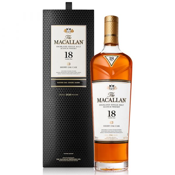 麥卡倫18年單一麥芽威士忌經典雪莉桶系列Macallan 18Y Sherry Oak Single Malt Scotch Whisky 麥卡倫,18年,單一麥芽,威士忌,經典雪莉桶,Macallan,18Y,Sherry Oak,Single Malt,Scotch,Whisky