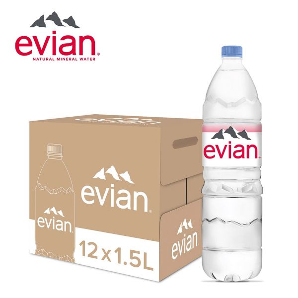 依雲天然礦泉水Evian Natural Mineral Water1500ml x12瓶(原廠公司貨) Evian,依雲,天然,礦泉水,1500ml,寶特瓶,12瓶,法國,阿爾卑斯山,原裝進口,電解質,不含人工添加物