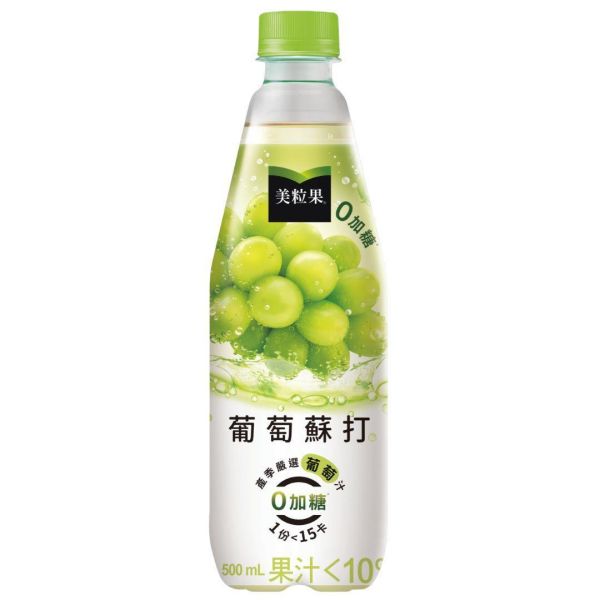 美粒果零加糖白葡萄蘇打500ml*24瓶 美粒果,零加糖,白葡萄,蘇打,500ml,24瓶,台灣,氣泡水