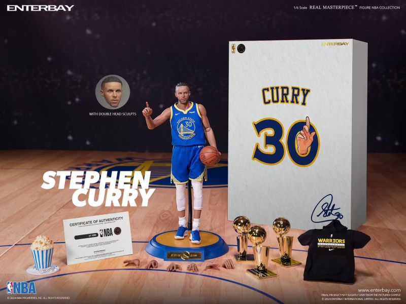 預購 ENTERBAY: 1/6 NBA系列 勇士隊 Stephen Curry史蒂芬 柯瑞 