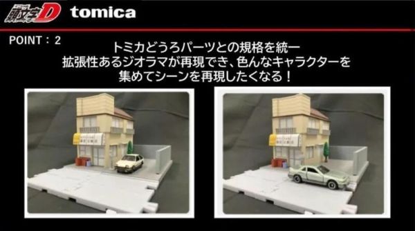 TAKARA TOMY 多美小汽車 TOMICA 頭文字D 藤原豆腐店 場景 配件 