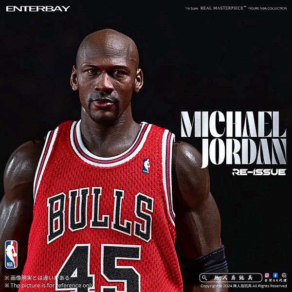 預購 ENTERBAY: 1/6 NBA系列 公牛隊 麥可喬丹 45號I’M BACK 限量版 