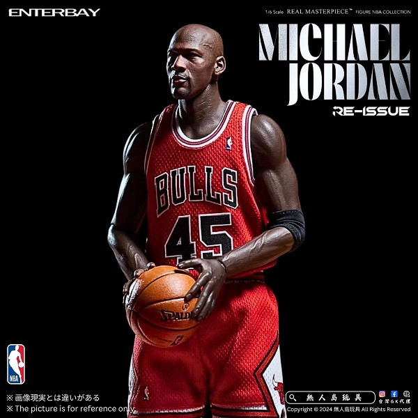 預購 ENTERBAY: 1/6 NBA系列 公牛隊 麥可喬丹 45號I’M BACK 限量版 
