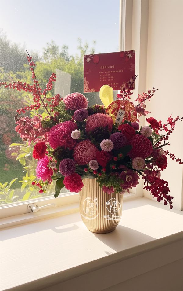 農曆新春精緻盆花 (富貴吉祥) 想讓家裡有濃厚的過年氣氛嗎?農曆春節過年喜慶花禮蘭花花禮/喜氣盆花/梅蘭竹菊
富貴菊/牡丹菊報歲花喜慶蝴蝶蘭東亞蘭喜慶盆花 鴻花花店 代客送花 花語覓花坊