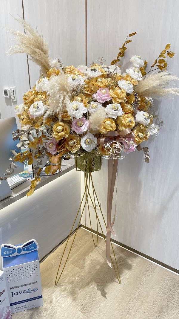 金莎花柱客製永生乾燥花柱(特別訂製版 )單支(一座) 一對\(二座) 台中鴻花花店代客送花-開幕,飲料店開幕,早餐店開幕,畫展,致贈花籃,高架花籃,高架藝術花柱,客製化藝術花柱,/氣球永生藝術花柱專屬於您的花禮!代客送花 中彰投全省代客送花