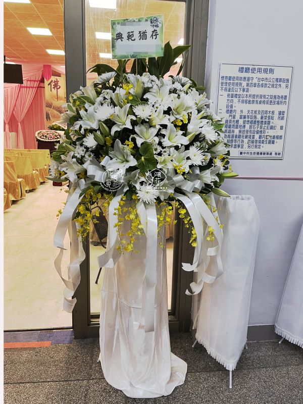 敬輓大型羅馬花柱(黃色2座一對) 