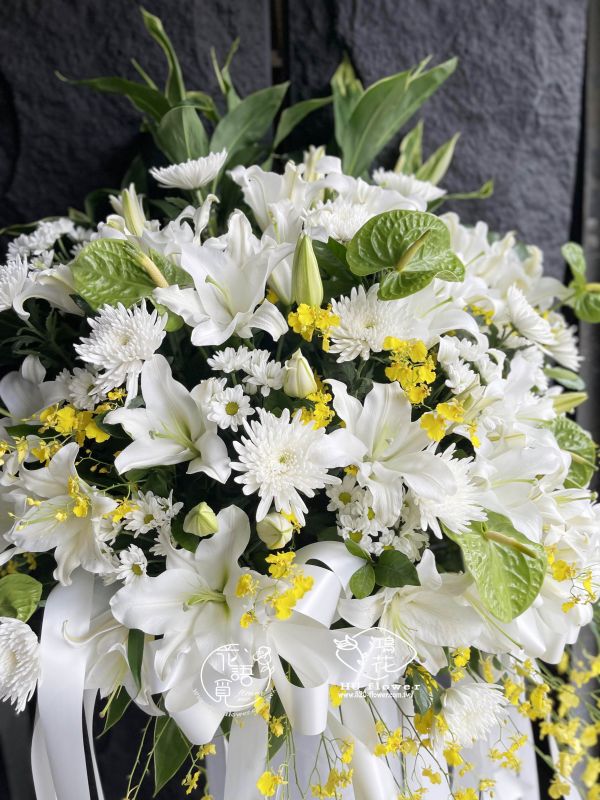 敬輓大型羅馬花柱(黃色2座一對) 