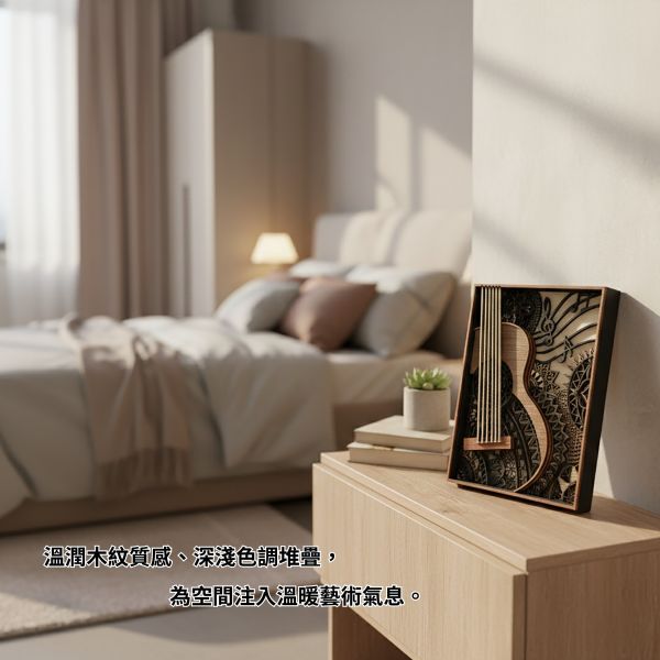 吉他造型木質框畫 木製吉他擺飾,吉他框畫,木質吉他裝飾,吉他造型擺設,音樂主題擺飾,多層次木雕,木製藝術品,居家裝飾品,文青風擺飾,桌面小型擺設,房間風格布置,音樂室裝飾,書房擺飾,客廳裝飾品,交換禮物推薦,音樂人禮物,生日禮物創意,聖誕節禮物,手工禮物