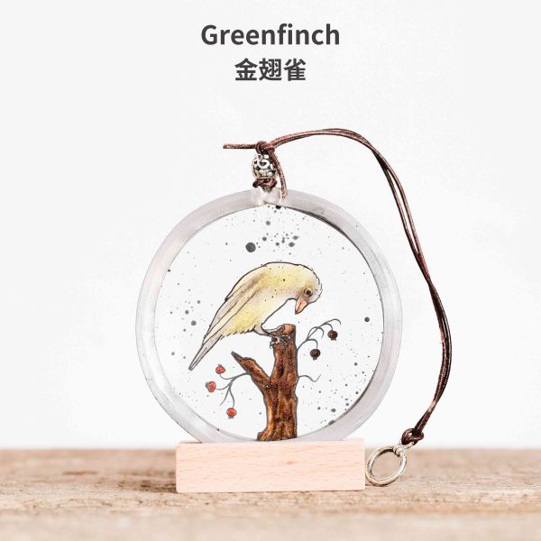 Greenfinch金翅雀 | 陽光捕手 捉光擺飾,居家裝飾,窗戶掛飾,捕夢者,花藝裝飾,陽光捕手,鑲嵌玻璃,情人節禮物,北歐風,花店