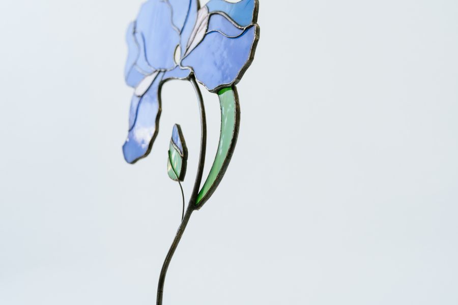 鳶尾花 Iris︱陽光捕手(底座) 捉光擺飾,居家裝飾,窗戶掛飾,捕夢者,花藝裝飾,陽光捕手,鑲嵌玻璃,情人節禮物,北歐風,花店,母親節禮物