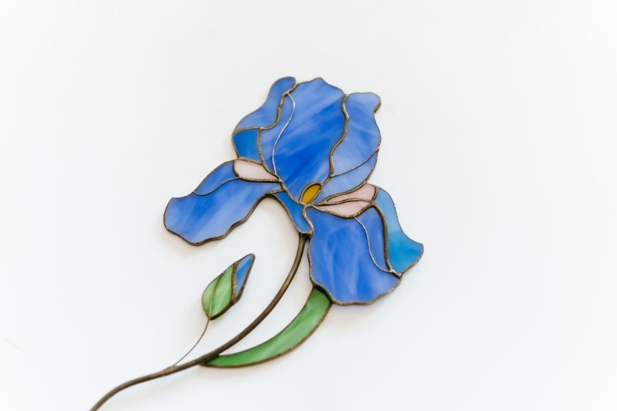 鳶尾花 Iris︱陽光捕手(底座) 捉光擺飾,居家裝飾,窗戶掛飾,捕夢者,花藝裝飾,陽光捕手,鑲嵌玻璃,情人節禮物,北歐風,花店,母親節禮物