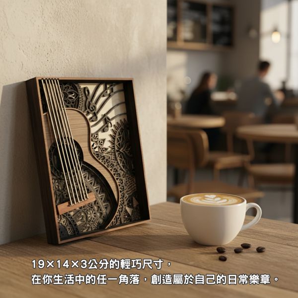 吉他造型木質框畫 木製吉他擺飾,吉他框畫,木質吉他裝飾,吉他造型擺設,音樂主題擺飾,多層次木雕,木製藝術品,居家裝飾品,文青風擺飾,桌面小型擺設,房間風格布置,音樂室裝飾,書房擺飾,客廳裝飾品,交換禮物推薦,音樂人禮物,生日禮物創意,聖誕節禮物,手工禮物