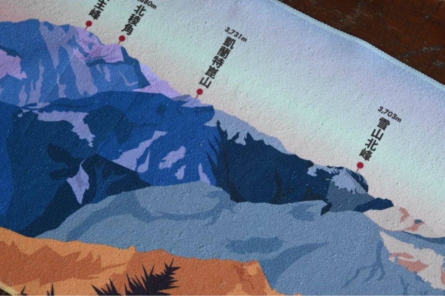 台灣山脈-聖稜線/曙光運動毛巾｜Make World地圖製造 