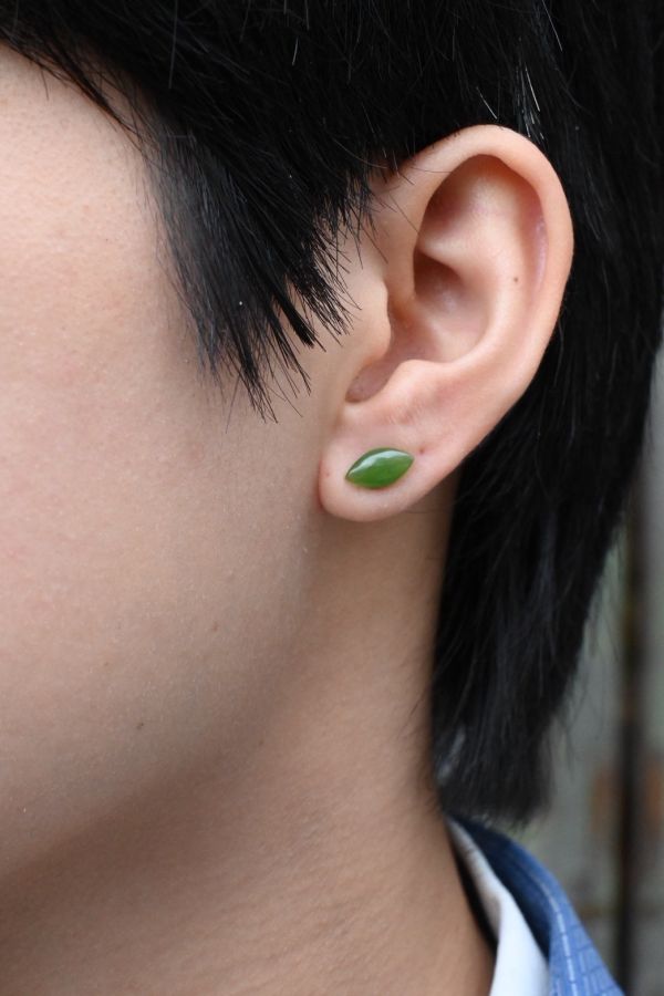 臺灣玉耳釘(單支)＿馬眼｜寶石拼圖 