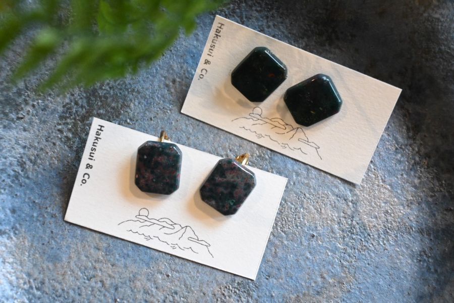 印度瑪瑙耳環(一對)｜寶石拼圖 