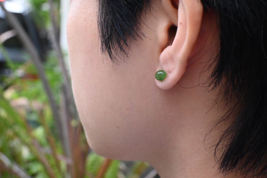 臺灣玉耳釘(單支)＿馬眼｜寶石拼圖 