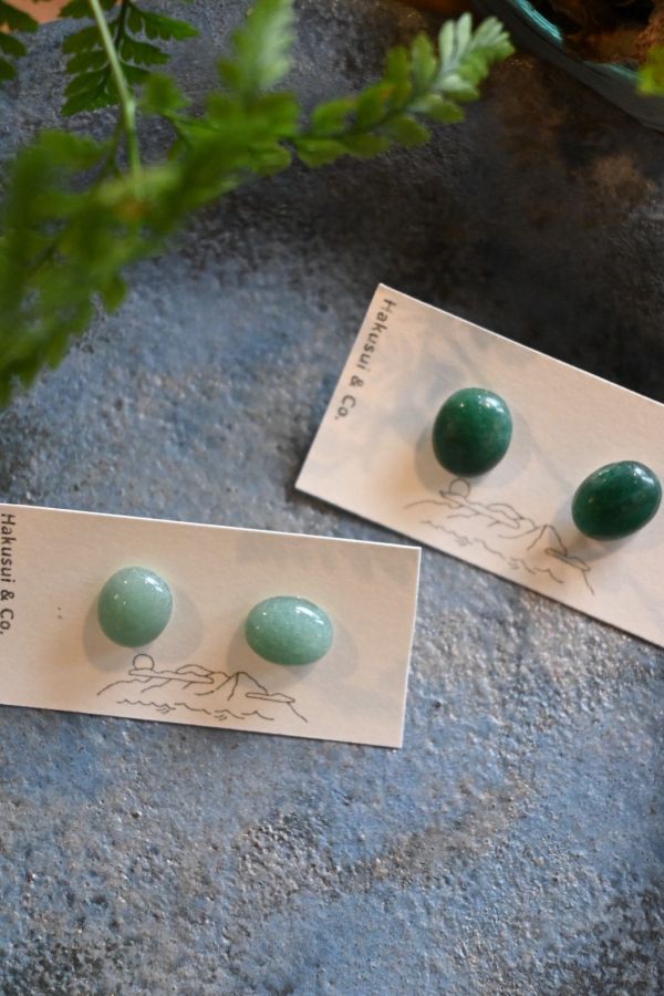 蛋形耳釘｜寶石拼圖 