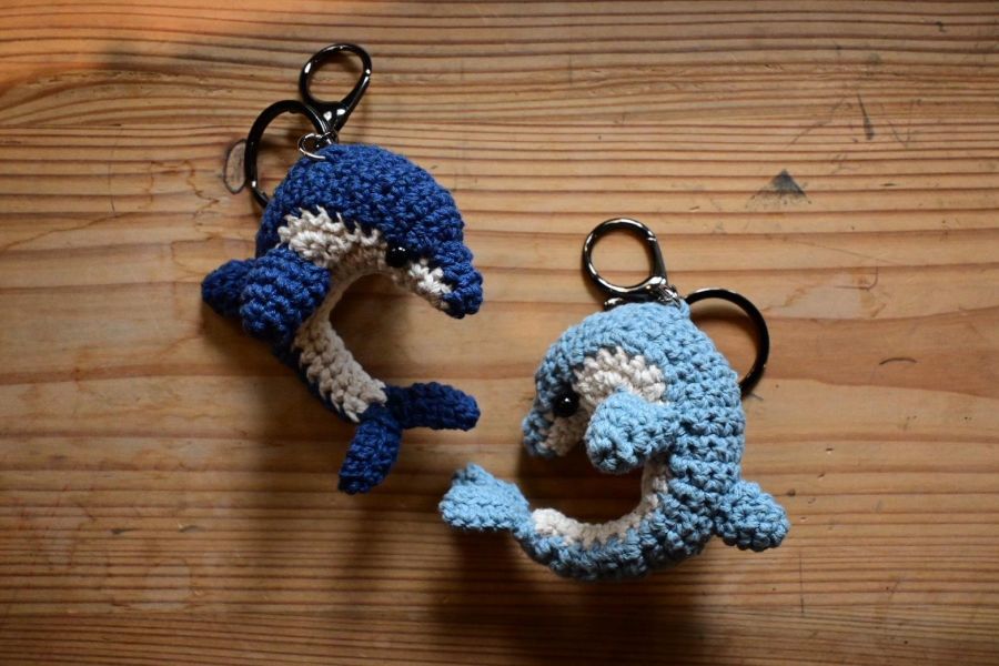 海豚鉤針鑰匙圈 