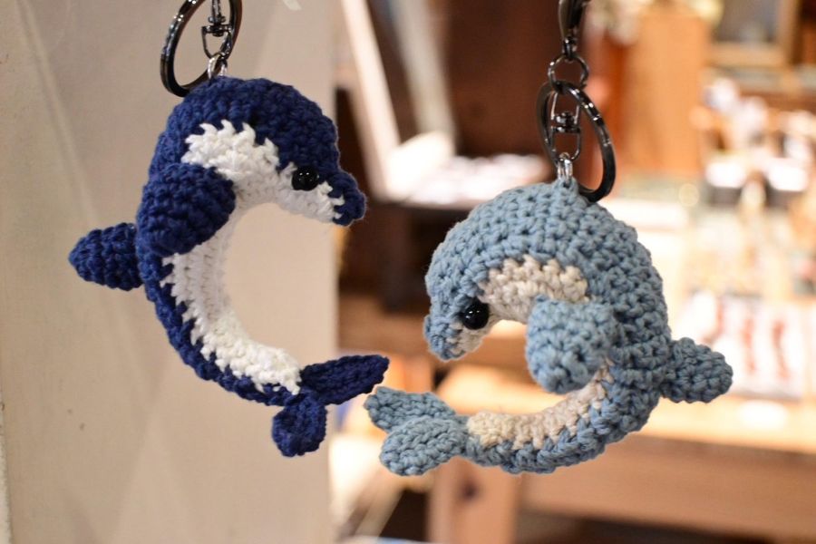 海豚鉤針鑰匙圈 