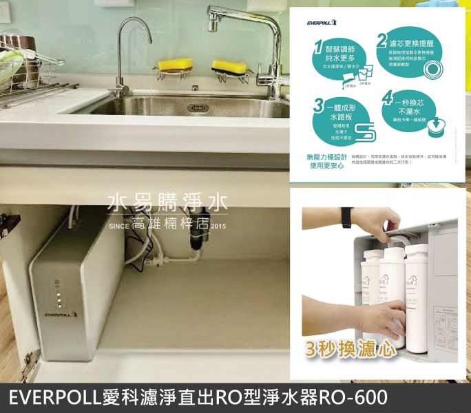 愛科濾淨EVERPOLL RO-600 直出RO淨水器 