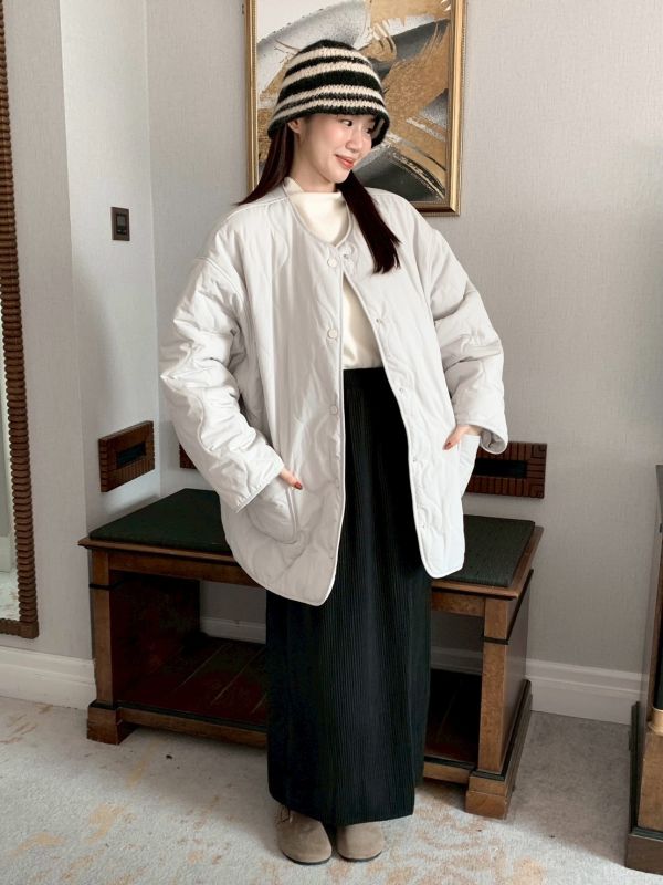 韓系軟霧日常 壓摺針織半裙 顯瘦日常款 