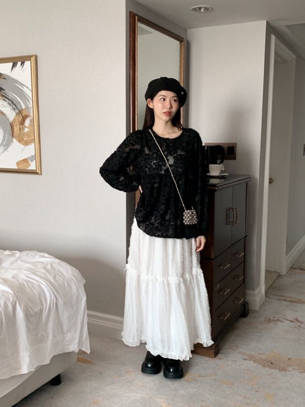 白日夢泡泡紗長裙（2色） 