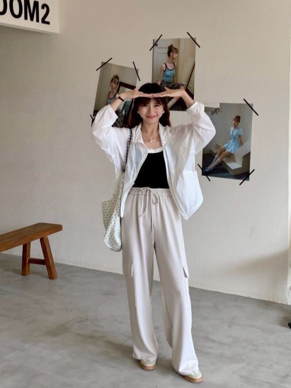 舒服到可以穿一個禮拜  鬆緊帶工裝棉褲 