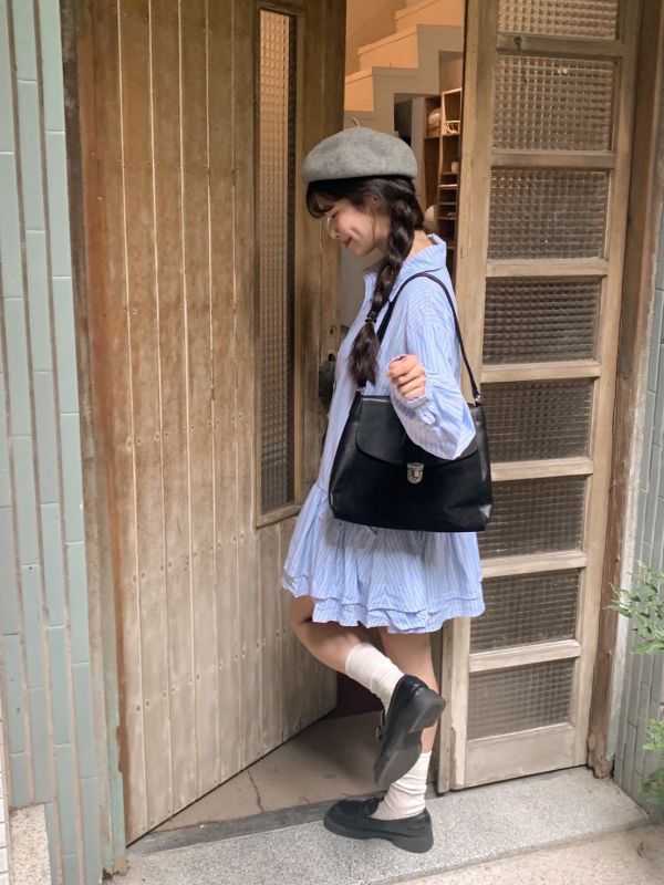 暖風微甜 條紋洋裝 
