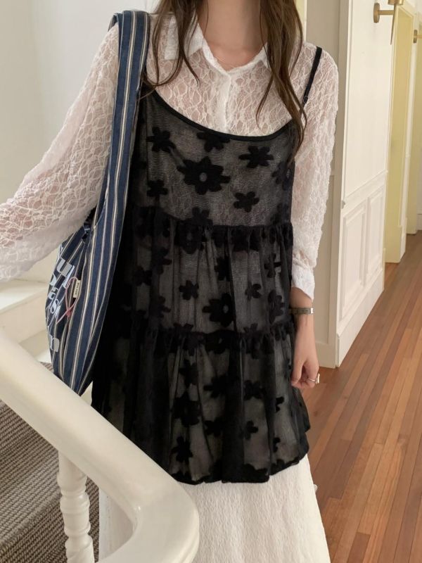 花開那一刻 側綁帶細肩背心 顯瘦版型（3色） 