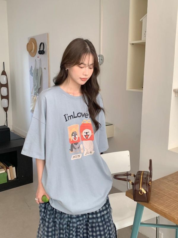 慢慢生活小狗短T 韓系質感上衣（4色） 